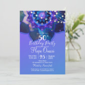 Invitation Lotus Bleu Mandala (Debout devant)