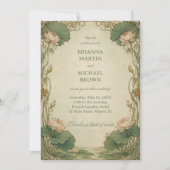 Invitation Lotus Botanique Vintage (Devant)