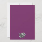 Invitation Lotus Floral Gris Pourpre (Dos)
