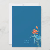 Invitation Lotus Flower Orange et Mariage bleu (Dos)