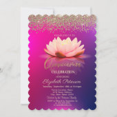 Invitation Lotus Gold Confetti Diamant Ombre (Devant)
