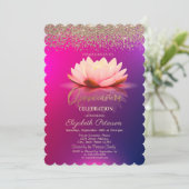 Invitation Lotus Gold Confetti Diamant Ombre (Debout devant)