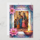 Invitation Lotus Lounge Diwali Greeting Card (Devant)