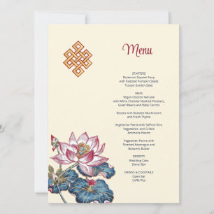 Invitation Lotus Mariage de style Art Tibétain