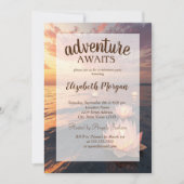 Invitation Lotus Ocean Sunset Retirement Party (Devant)