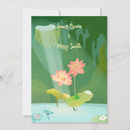 Invitation Lotus Premier mariage (Devant)