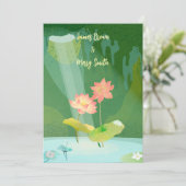 Invitation Lotus Premier mariage (Debout devant)