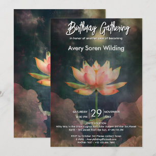 Invitation Lotus Rising Conception Aquarelle Douce