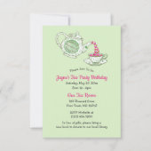 Invitation Louange à Dieu Théière verte Petite fête du thé de (Devant)