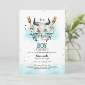 Invitation L'Ouest sauvage | Rustic Skull & Flèches Baby show (Debout devant)
