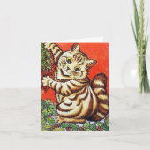 Invitation Louis Wain Christmas Cat Decorating Personalized (Devant)