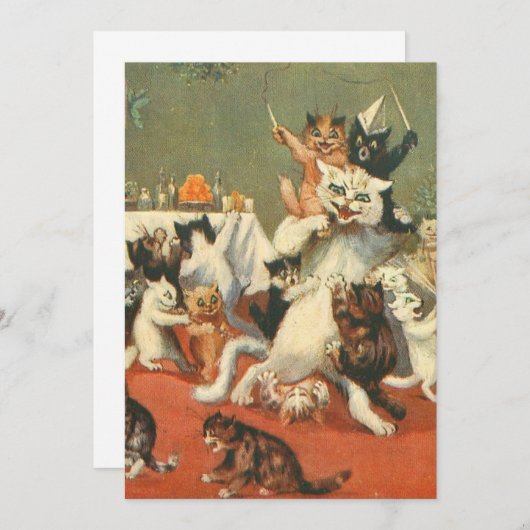 Invitation Louis Wain Joyeux Noël (Devant / Derrière)