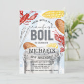 Invitation Louisiana Crawfish Seafood Boil Anniversaire (Debout devant)