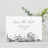 Invitation Louisville Mariage moderne Enregistrer la date (Debout devant)