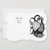 Invitation Loup blanc avec art tribal coréen (Dos)