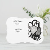 Invitation Loup blanc avec art tribal coréen (Debout devant)