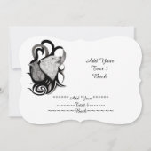 Invitation Loup blanc avec corbeau, Ajouter votre texte (Dos)