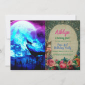 Invitation Loup coloré hurlant (Devant)