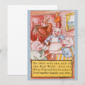 Invitation Loup de Cuisine de trois petits cochons, conte Vin (Devant / Derrière)