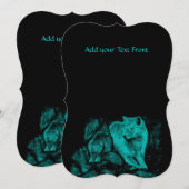 Invitation Loup et corbeau dans la nuit (Devant / Derrière)