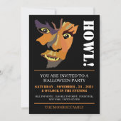 Invitation Loup-garou classique, fête d'Halloween (Devant)