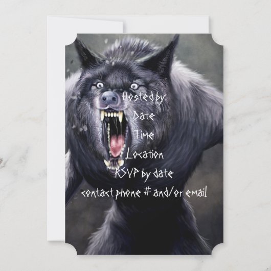 Invitation loup-garou effrayant (Dos)