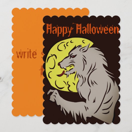 Invitation Loup-garou sur pleine lune (Devant / Derrière)