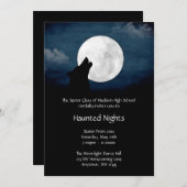 Invitation Loup hurlant à l'invitation formelle de bal (Devant / Derrière)