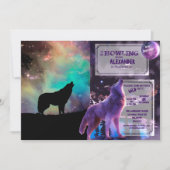 Invitation Loup hurlant dans l'univers (Devant)