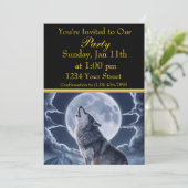 Invitation Loup majestueux sur un pic enneigé (Debout devant)