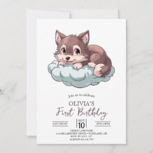 Invitation Loup numérique unique Majestic 1er anniversaire