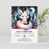 Invitation Loup rêvé minimaliste Anniversaire (Debout devant)