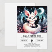 Invitation Loup rêvé minimaliste Anniversaire (Devant / Derrière)