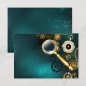 Invitation Loupe en style Steampunk (Devant / Derrière)