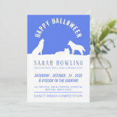 Invitation Loups en neige, fête d'Halloween (Debout devant)