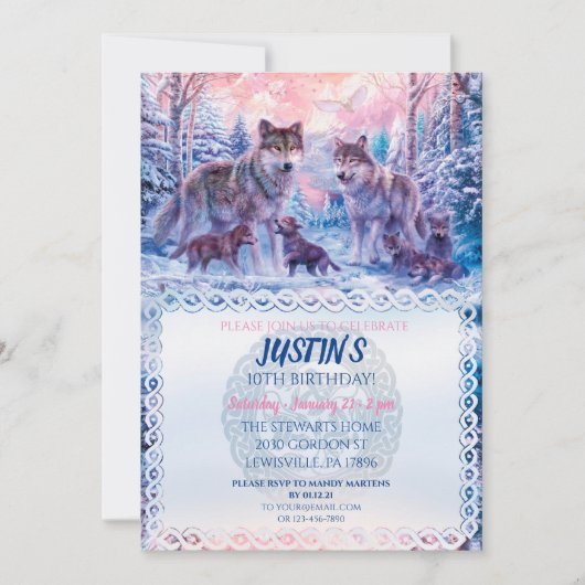 Invitation Loups et famille Celtic (Devant)