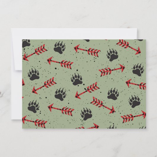 Invitation L'Ours Boho Tribal Anniversaire Wild One! (Dos)