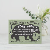 Invitation L'Ours Boho Tribal Anniversaire Wild One! (Debout devant)