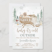 Invitation L'ours d'hiver Bébé son froid dehors Baby shower (Devant)