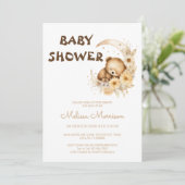 Invitation L'ours dormant en peluche sur le Baby shower de la (Debout devant)
