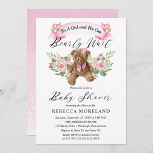 Invitation L'Ours En Conflit Peut Attendre Le Baby shower De 