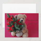 Invitation l'ours en peluche à l'invitation des arbres de Noë (Devant / Derrière)