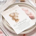 Invitation L'ours et le Baby shower de l'abeille<br><div class="desc">Organisant un baby shower et recherchant une invitation baby shower, ces invitations sans sexe de douche bébé seront l'ajout parfait à votre planification. Avec le dicton "NOUS POUVONS ATTENDRE AVEC BEARLY!", illustration d'un ours d'aquarelle tenant de l'herbe de pampas, pêchant des fleurs délicates, et un modèle d'invitation élégant qui est...</div>