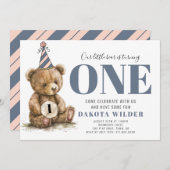 Invitation L'Ours Tourne Un Anniversaire (Devant / Derrière)