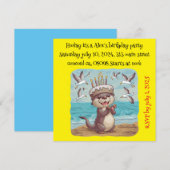 Invitation loutre de mer portant un casquette d'anniversaire  (Devant / Derrière)