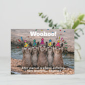 Invitation Loutre drôle et effrontée + Merci (Debout devant)