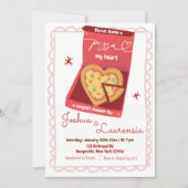 Invitation Love and Heart Pizza Couple Fête des mariées (Devant)
