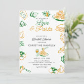 Invitation Love and Pasta Hand Drawn Bridal shower (Debout devant)
