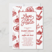 Invitation Love and Pasta Italian Bridal Shower (Devant)