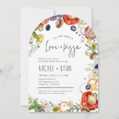 Invitation Love and Pizza Trendy Arched Couples Douche (Devant)